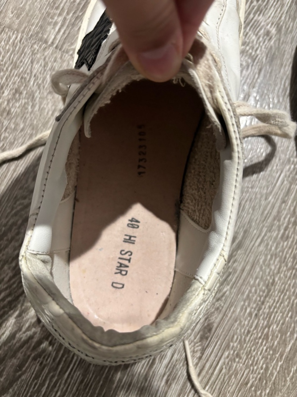 Golden Goose Hi Star Sneakers White Black Star EU 40 US 9 - Picture 10 of 11